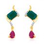 Fresnay Ruby and Emerald Earrings by KaratCraft