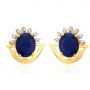 Estatue Blue Sapphire Earrings by KaratCraft