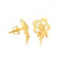 Floral plain gold earrings