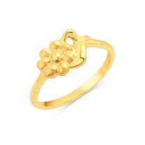 Petal plain gold ring for girls