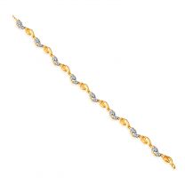 Gold And White Links Bracelet by KaratCraft
