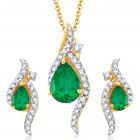 Rubina Emerald Pendant set by KaratCraft